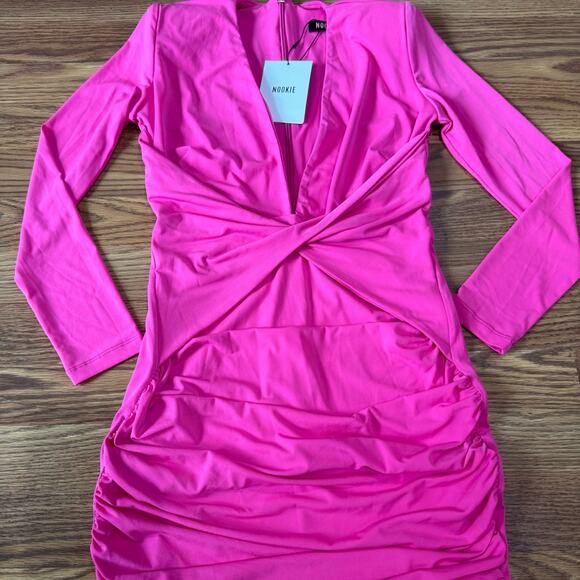 Nookie mini bodycon Envy Neon Pink Mini Dress size XL - Picture 14 of 14
